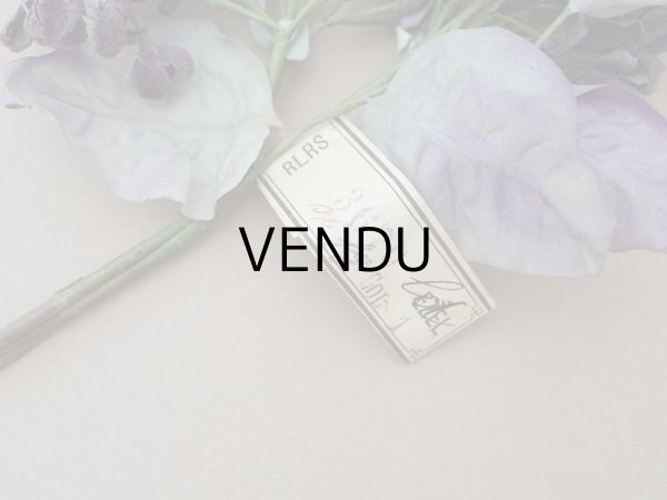 画像6: アンティーク ライラックの大きな布花 紫 ラベル付きシルク＆ベルベット (6)