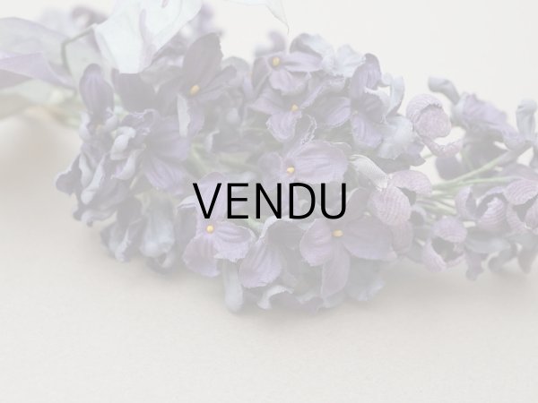 画像13: アンティーク ライラックの大きな布花 紫 ラベル付きシルク＆ベルベット (13)