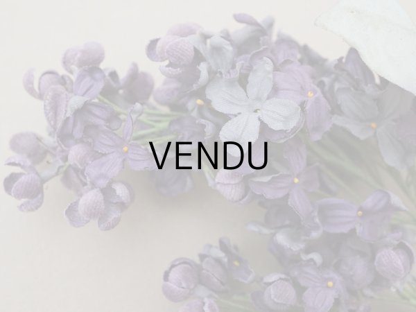 画像8: アンティーク ライラックの大きな布花 紫 ラベル付きシルク＆ベルベット (8)