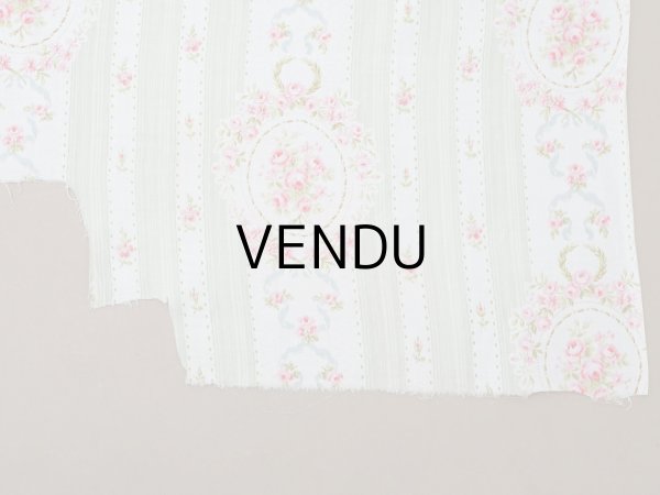 画像11: アンティーク  薔薇のメダイヨン ファブリック 79×91cm (11)