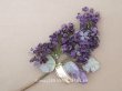 画像1: アンティーク ライラックの大きな布花 紫 ラベル付きシルク＆ベルベット (1)