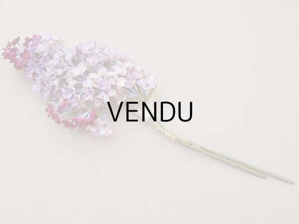 画像4: アンティーク ライラックの大きな布花 ベルベット 薄紫 ラベル付き (4)