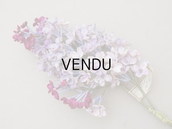 画像3: アンティーク ライラックの大きな布花 ベルベット 薄紫 ラベル付き (3)