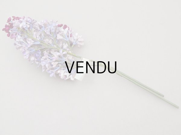 画像8: アンティーク ライラックの大きな布花 ベルベット 薄紫 ラベル付き (8)