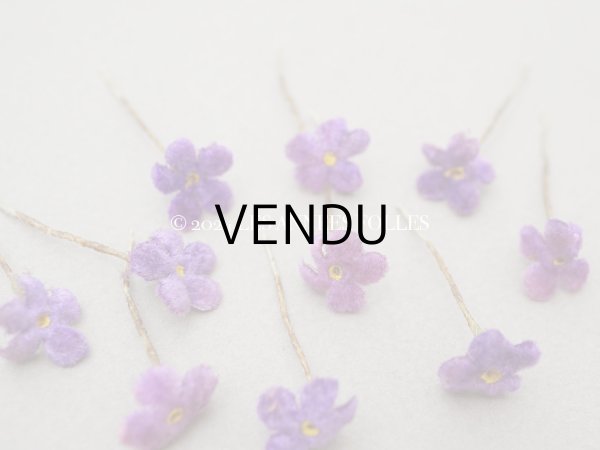 画像4: アンティーク 勿忘草の小さな布花 薄紫 10ピースのセット 約13mm (4)