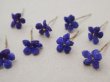 画像3: アンティーク 勿忘草の小さな布花 青紫色 10ピースのセット 約13mm (3)