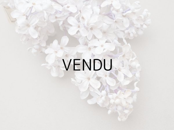 画像7: アンティーク ライラックの大きな布花 ホワイトパープル ラベル付き (7)