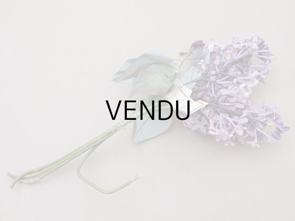 画像6: アンティーク ライラックの大きな布花 グレイッシュパープル ラベル付き (6)