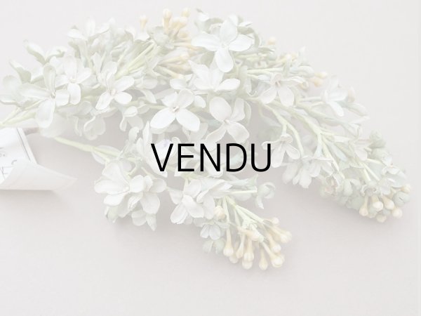 画像5: アンティーク ライラックの大きな布花 ミルキーグリーン ラベル付き (5)