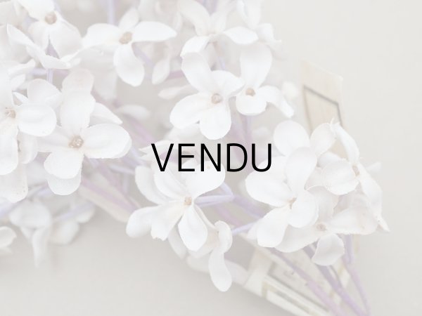 画像5: アンティーク ライラックの大きな布花 ホワイトパープル ラベル付き (5)