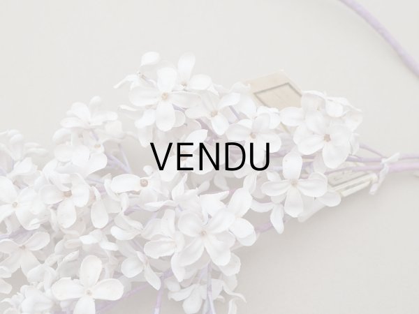 画像9: アンティーク ライラックの大きな布花 ホワイトパープル ラベル付き (9)