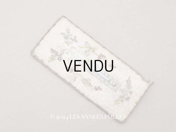 画像2: 1900年頃 アンティーク リボン刺繍＆スパンコール 温度計 (2)