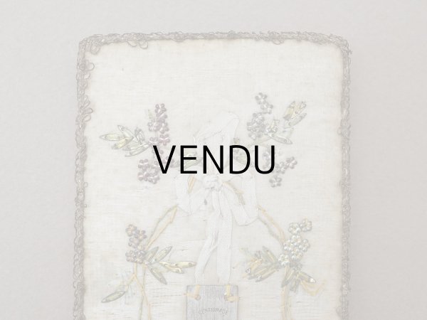 画像3: 1900年頃 アンティーク リボン刺繍＆スパンコール 温度計 (3)