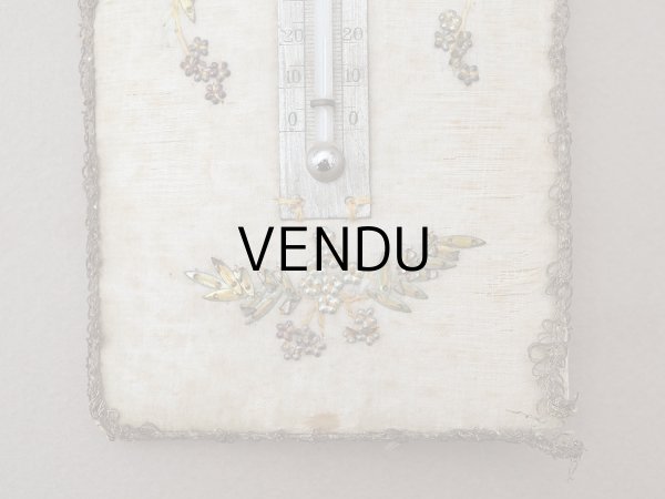 画像5: 1900年頃 アンティーク リボン刺繍＆スパンコール 温度計 (5)
