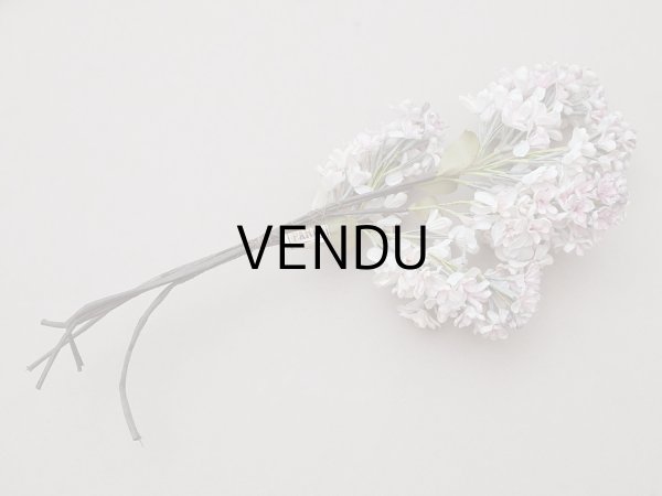 画像8: アンティーク ライラックの大きな布花 ホワイト＆ピンク＆グレイラベル付き (8)