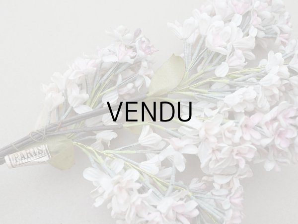 画像9: アンティーク ライラックの大きな布花 ホワイト＆ピンク＆グレイラベル付き (9)