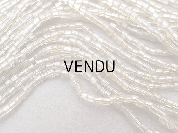 画像3: アンティーク シードビーズ カット入り クリア＆シルバー＆シャンパンゴールド ガラス製  (3)