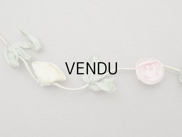 画像6: アンティーク シルク製 4色の大きな薔薇のロココトリム  44cm パステルカラー (6)