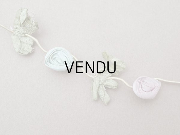 画像5: アンティーク シルク製 4色の大きな薔薇のロココトリム  44cm パステルカラー (5)