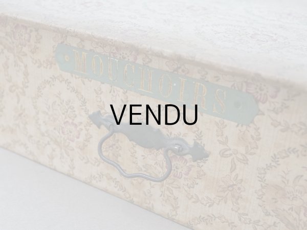 画像8: アンティーク カルトナージュボックス ハンカチ入れ チェストの引き出し MONCHOIRS (8)