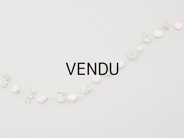 画像4: アンティーク シルク製 4色の大きな薔薇のロココトリム  44cm パステルカラー (4)