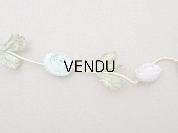 画像7: アンティーク シルク製 4色の大きな薔薇のロココトリム  44cm パステルカラー (7)