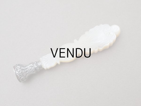 画像4: 19世紀末 アンティーク シルバー&シェル製 シーリングスタンプ (4)