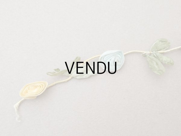 画像3: アンティーク シルク製 4色の大きな薔薇のロココトリム  24cm パステルカラー (3)