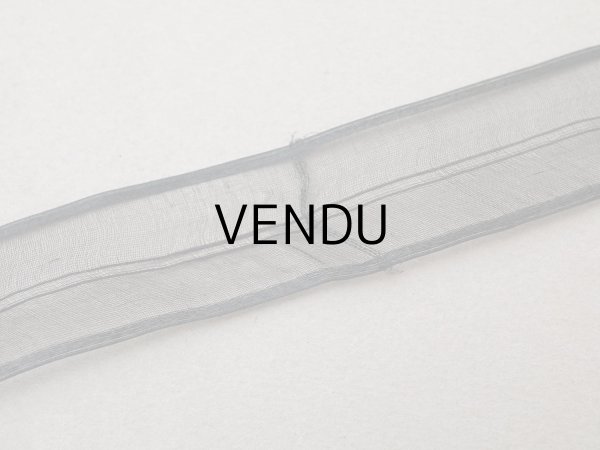 画像9: 1900年頃 アンティーク シルク製 フリル制作用 オーガンジーのリボン 黒  8.4m 2.5cm幅 (9)