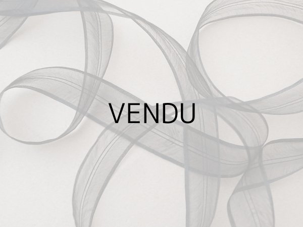 画像7: 1900年頃 アンティーク シルク製 フリル制作用 オーガンジーのリボン 黒  8.4m 2.5cm幅 (7)