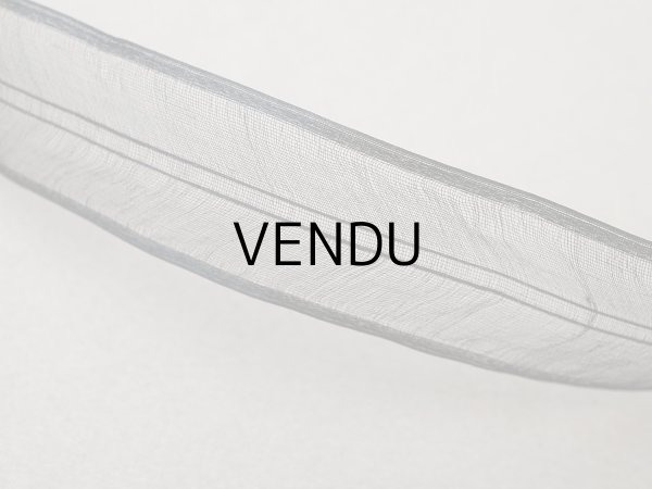 画像8: 1900年頃 アンティーク シルク製 フリル制作用 オーガンジーのリボン 黒  8.4m 2.5cm幅 (8)