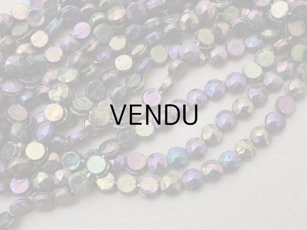 画像3: アンティーク カット入り ブルー＆パープル＆グリーン フレンチジェット ラウンド型 ガラスビーズ 4mm 約295〜310ピース  (3)