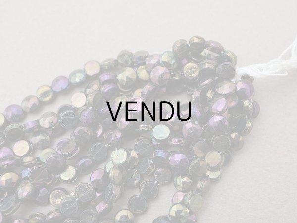 画像6: アンティーク カット入り ブルー＆パープル＆グリーン フレンチジェット ラウンド型 ガラスビーズ 4mm 約295〜310ピース  (6)