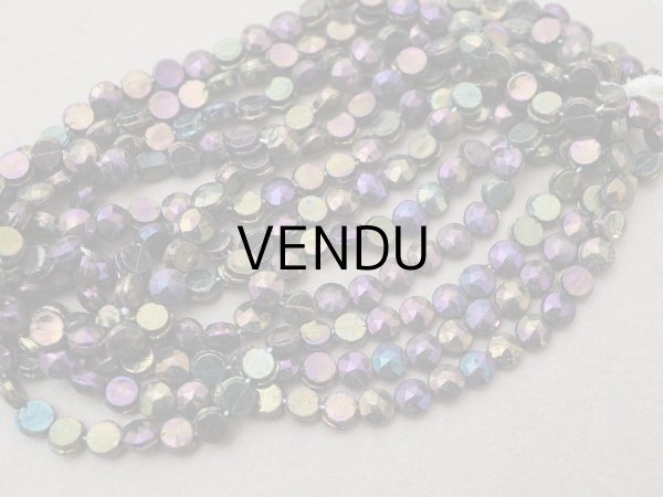 画像4: アンティーク カット入り ブルー＆パープル＆グリーン フレンチジェット ラウンド型 ガラスビーズ 4mm 約295〜310ピース  (4)