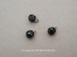 画像1: アンティーク フレンチジェットのボタン 8mm 3ピースのセット 黒  (1)