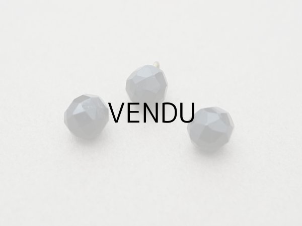 画像3: アンティーク フレンチジェットのボタン 8mm 3ピースのセット 黒  (3)