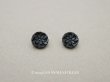 画像1: アンティーク 花 フレンチジェットのボタン 11mm 2ピースのセット黒  (1)