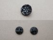 画像2: アンティーク 花 フレンチジェットのボタン 11mm 2ピースのセット黒  (2)