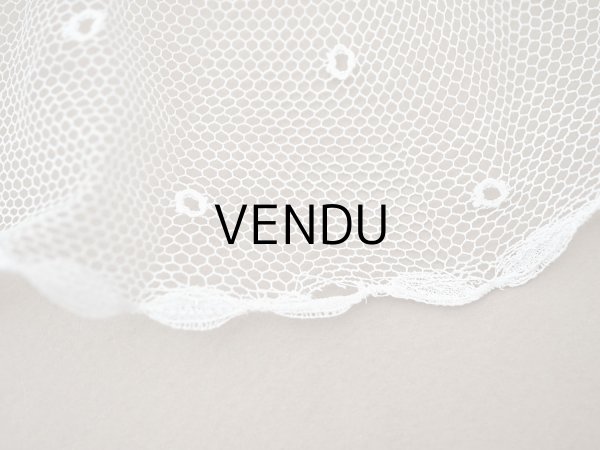 画像5: アンティーク 幅広 フリルレース オフホワイト ドット刺繍入り チュールレース 2.5m 幅11.5cm  (5)