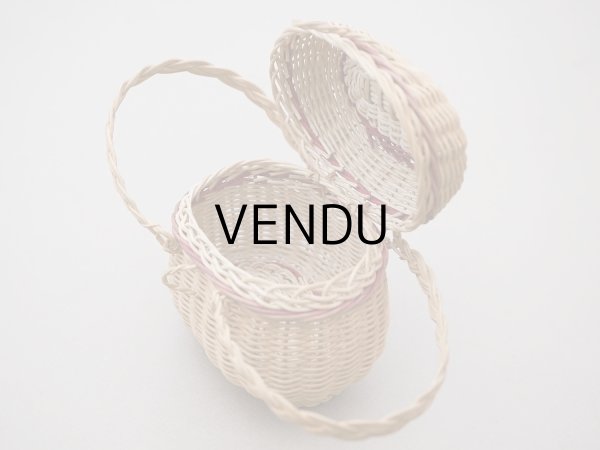 画像8: アンティーク ドール用 パニエ ボルドーのライン入り (8)