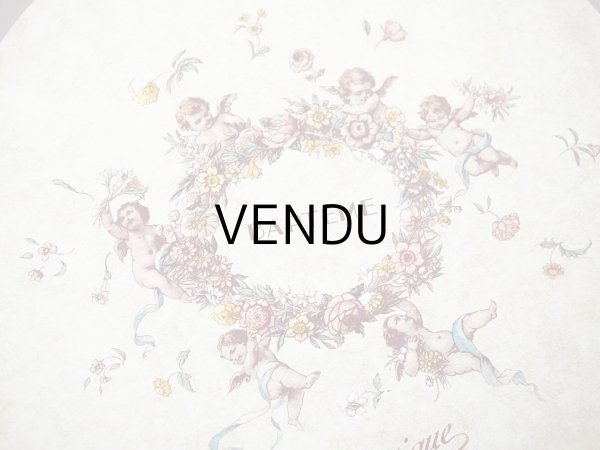 画像4: 1955年 アンティーク 天使＆薔薇のリース バテムのお菓子箱 (M) (4)