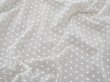 画像3: アンティーク  小さな花刺繍入り コットンオーガンジー 生成り＆ホワイト ファブリック 90cm幅 (3)