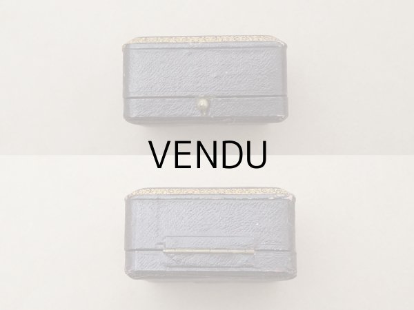 画像8: アンティーク ジュエリーボックス  金彩入り チョコレートブラウン＆レッド (8)