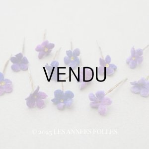 画像: アンティーク 勿忘草の小さな布花 マーブル 12ピースのセット 約13mm