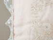 画像12: アンティーク ハンキーケース モノグラム＆草花のホワイトワーク ハンカチ用ポシェット シルクサテン＆レース  (12)