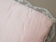 画像19: アンティーク ハンキーケース モノグラム＆草花のホワイトワーク ハンカチ用ポシェット シルクサテン＆レース  (19)
