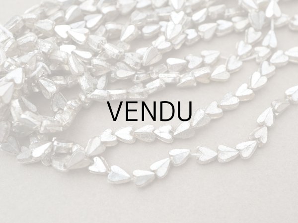 画像4: アンティーク 極小 ハート型 ガラスビーズ シルバー色 4.5×3.75mm 約140ピース (4)