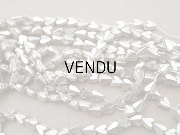 画像6: アンティーク 極小 ハート型 ガラスビーズ シルバー色 4.5×3.75mm 約140ピース (6)