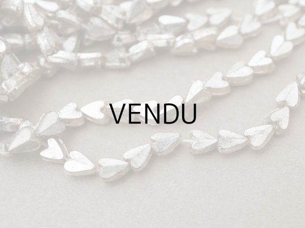 画像3: アンティーク 極小 ハート型 ガラスビーズ シルバー色 4.5×3.75mm 約140ピース (3)