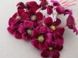 画像5: 未使用 アンティーク ベルベットの布花 赤紫＆ピンクラベル付 (5)